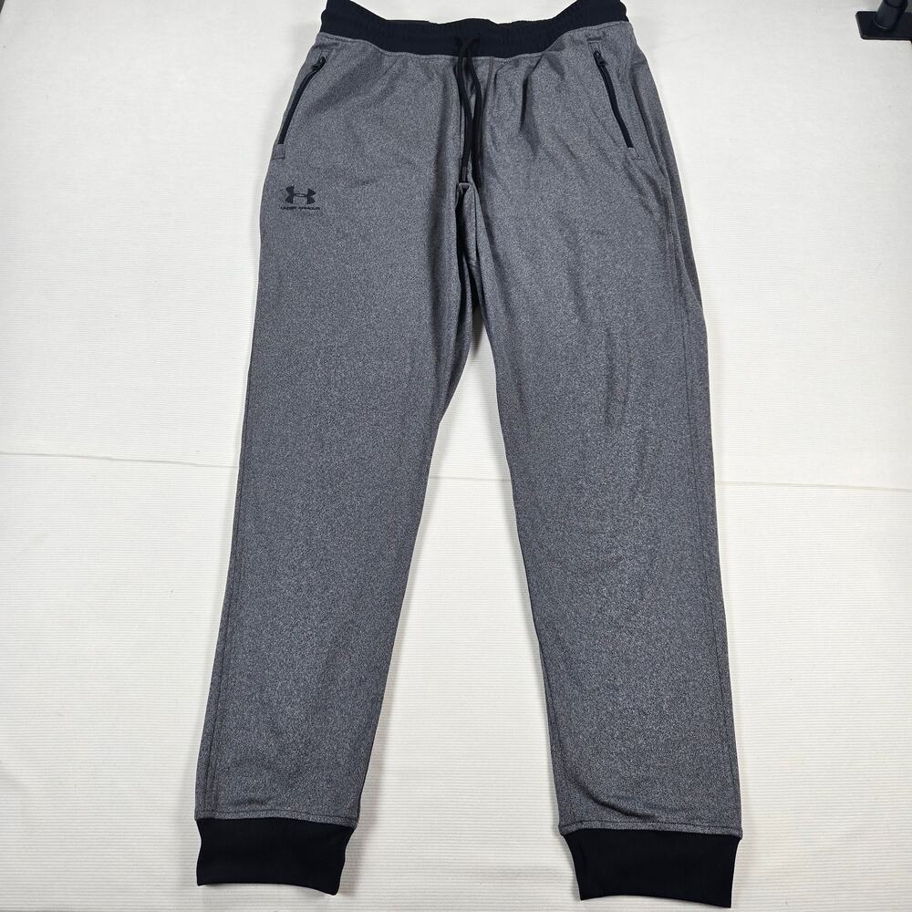 NWT Under Armour Sportstyle Carbon Heather Black Tapered Joggers Men‎ Size Large
